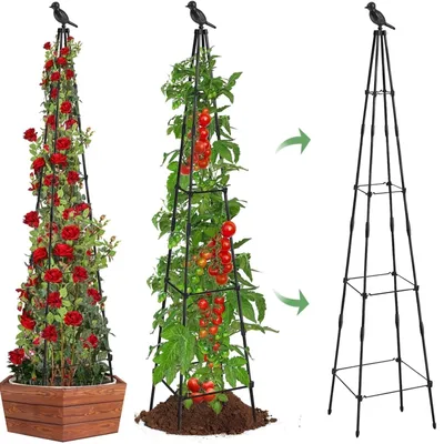 Zdjęcie produktu dla Metalowy obelisk do roślin pnących, 165 cm - zestaw 2 sztuk