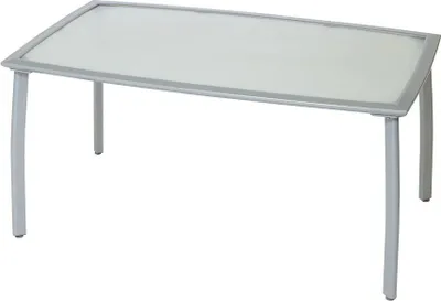 Produktbild von Merxx Gartentisch 150 x 90  cm - Aluminiumgestell Silber mit matter Glasplatte