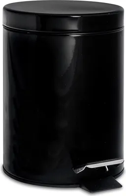 Produktbild von Harbour Housewares Runder Badezimmer-Treteimer – 3 Liter – Schwarz