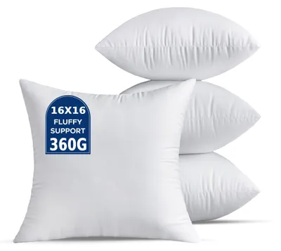 Kissenfüllung 40x40 cm, 4 Stück, weiß, Polyester, für Sofa & Bett