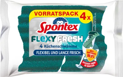 Obrázok produktu pre Spontex Flexy Fresh čistiaca hubka 4 výkonné balenie 1 kus