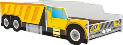 Produktbild von Autobett Kinderbett Jugendbett mit Rausfallschutz & Matratze Baustelle Bagger Kran Kipplader Kinder Spielbett 80x160 cm von 3. bis 10. Lebensjahr