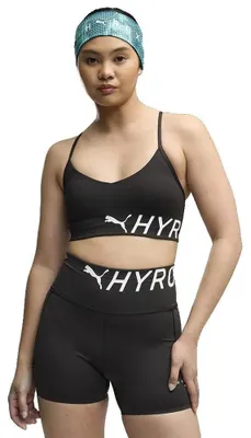 Immagine prodotto di Pantaloni sportivi Puma X Hyrox, modello Strappy Pwrmode, reggiseno sportivo a supporto medio, colore nero, taglia M, per donna