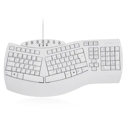 Produktbild von Perixx Periboard-512 USB-Tastatur Deutsch, QWERTZ, Windows® Weiß Ergonomisch (11526)