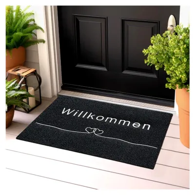 Produktbild von Rutschfeste, waschbare Fußmatte für Flur und Haustür, Schmutzfangmatte für Innen und Außen, Fußabtreter, 40x60 cm