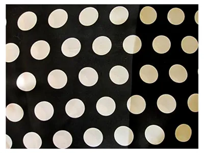 Produktbild von Satin-Stoff mit Punkten in Schwarz-Weiß, Meterware