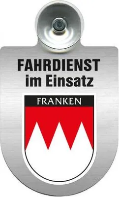 Produktbild von Einsatzschild Windschutzscheibe incl. Saugnapf - Fahrdienst im Einsatz - 309458 - incl. Regionen nach Wahl Color - Region Franken