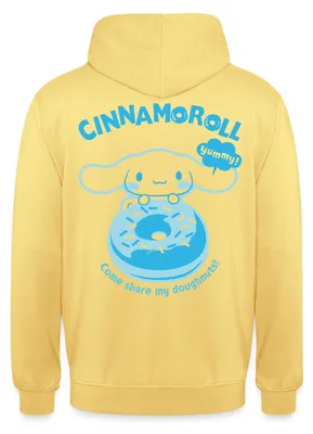 Produktbild von Spreadshirt Cinnamoroll Mit Donut Yummy Doughnuts Uni Hoodie, 3XL, Zitronengelb