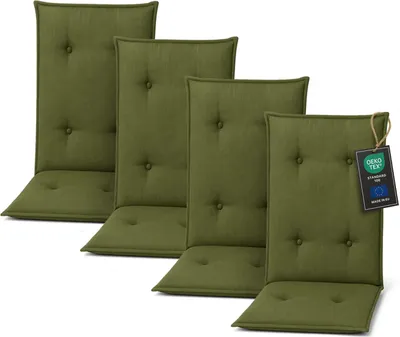 Zdjęcie produktu dla Pillows24 Poduszka na krzesła ogrodowe -120x50x8 cm / Ciemnozielony / Pikowane - Poduszka, siedzisko na krzesło, poduszka na siedzisko do mebli ogrodowych, krzesła ogrodowe
