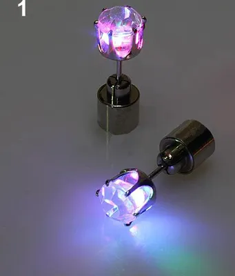 Produktbild von Leuchtende LED-Strass-Ohrringe, Ohrstecker, Tanzparty-Zubehör für Party/Weihnachten-Regenbogen