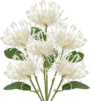Immagine prodotto di Composizione di fiori artificiali di crisantemo bianco 30 cm 6 pezzi