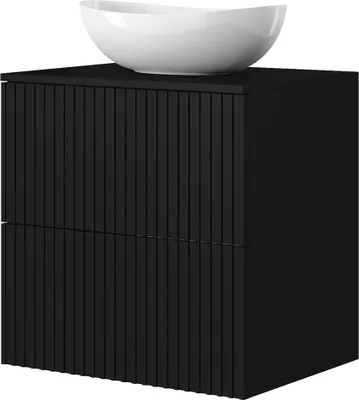 Produktbild von Badezimmer Waschtischplatte mit 60 cm Breite in schwarz - NAVASOTA-141