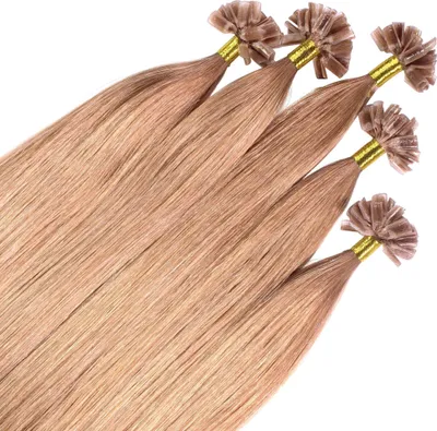 Produktbild von hair2heart Premium Extensions Echthaar Bondings glatt - 25 Strähnen 0.8g 50cm 8/01 hellblond natur-asch