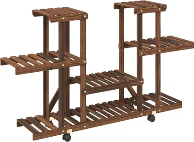 Produktbild von Blumenständer mit Rollen 110x25x78 cm Massivholz Tanne
