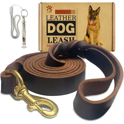 Immagine prodotto di Guinzaglio per cani in pelle, 1,8 metri x 2,5 cm, robusto, realizzato in vera pelle intrecciata, morbida e