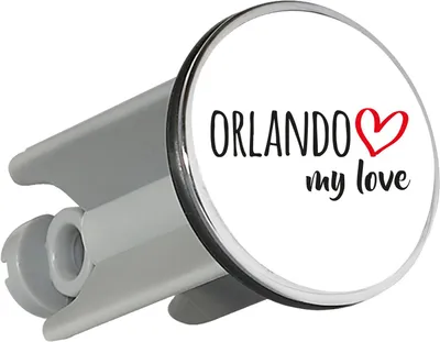 Produktbild von Huuraa Waschbeckenstöpsel Orlando my love 4cm höhenverstellbar Abflussstopfen Geschenkidee