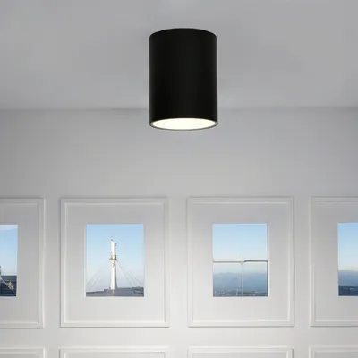 Produktbild von Deckenlampe Spot Schwarz Silber Ø 8,9 cm H: 11,5 cm elegant klein Wohnzimmer Flur Küche Deckenleuchte