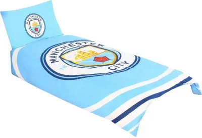 Image de Manchester City FC Pulse Ensemble de literie, lit simple TA2739 (taille unique) (Bleu/Blanc)