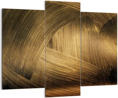 Produktbild von Bild auf Leinwand - Leinwandbild - 3 Teile - Abstraktion Gold Textur - 130x100cm - Wand Bild - Wanddeko - Wandbilder - Leinwanddruck - Bilder - Wanddekoration - Leinwand bilder - CB130x100-4477