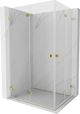 Produktbild von Mexen Lunar-F Duo Duschkabine klappbar 100 x 80 cm, transparent, gold - 836-100L-080P-50-00