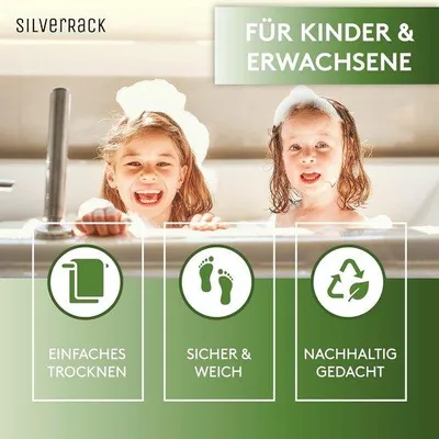 Image de Tapis de douche antidérapant sans BPA, noir, 53 x 53 cm, pour enfants et bébés
