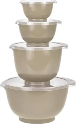 Produktbild von Rosti Rührschüssel Set 4tlg. mit Deckel "Margrethe" New beige (humus) 0,25+0,5+1,5+3,0L