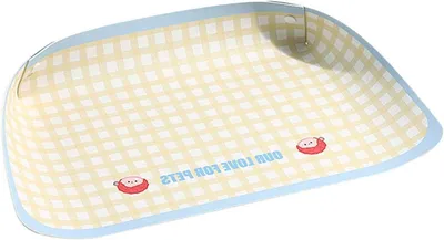 Zdjęcie produktu dla Mata pod miskę dla psa - mata pod miskę dla zwierząt - zapobiega bałaganu - antypoślizgowa i wodoodporna - 45x30 cm - żółta