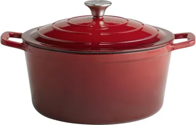 Produktbild von APS 88306 Kochtopf mit Deckel 5 STARS, Schmortopf Gusseisen, induktionsgeeignet, ofenfest, inkl. Deckelhalter, Ø 28 cm, 6 Liter, anthrazit
