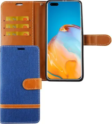 Produktbild von Huawei P40 Pro Handy Hülle Schutz Tasche Case Cover Kartenfach Etui Wallet Blau
