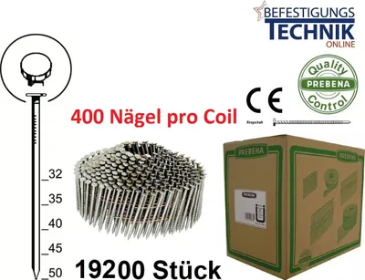 Produktbild von 2,2x32mm Ring blank 16° Coilnägel konisch für Coilnagler Prebena 3GP-CNW50 MAX CN452S 19,2M  P