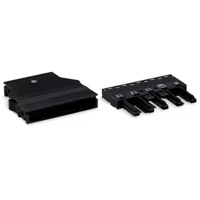 Zdjęcie produktu dla Gniazdo 2x0,5-4qmm czarne - Gniazdo instalacyjne 5x4mm² 770-105