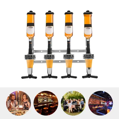 Produktbild von Flaschenhalter und Dosierer 4 Flaschen Wandhalterung Wine Liquor Dispenser Rack Bierhalter