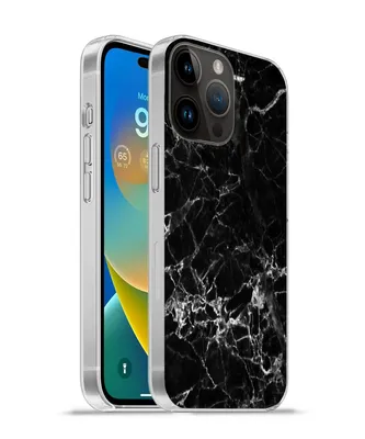 Produktbild von MuchoWow® Handyhülle Schutzhülle Hülle für Apple iPhone 14 Pro Max Marmor - Stein - Schwarz Silikon Softcase Handy Hülle - Hardcover