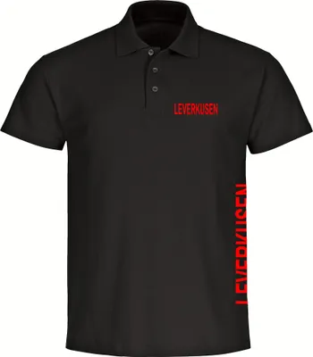 Produktbild von multifanshop Poloshirt - Leverkusen - Brust & Seite, schwarz, Größe XXL