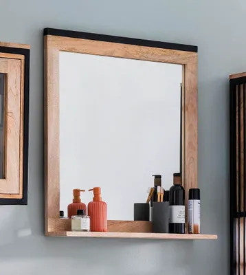 Produktbild von Badspiegel 68x75cm 'Brooklyn' Mango & Metall schwarz