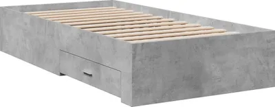 Produktbild von Bettgestell mit Schubladen Betongrau 90x190 cm Holzwerkstoff