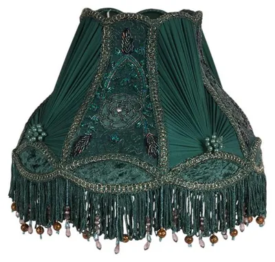 Produktbild von Lampenschirm, viktorianischer Stil, Kuppelförmig, 30 cm - Türkis - Stoff