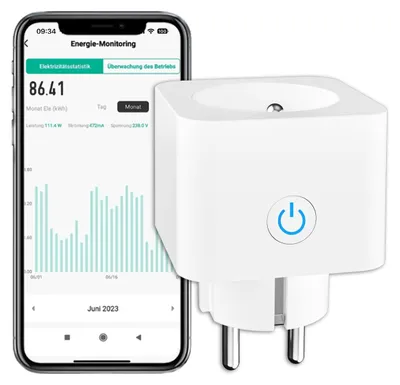 Immagine prodotto di Presa intelligente WiFi - Misuratore di consumo energetico - Presa smart - 16 A - Bianco