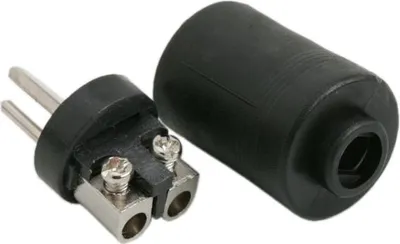 Produktbild von 10x 2-Pin Audio Stecker Schwarz - Lautsprecherstecker mit Schraubanschluss - 2-Pin Audio Stecker - Kunststoff - 10 Stück [05164].