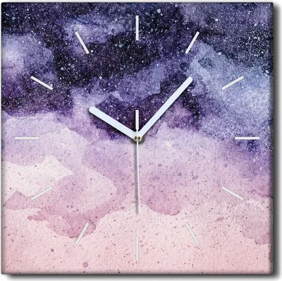 Produktbild von Coloray Uhr auf Leinwand 30x30 cm Wand Uhr Dekoration Wohnzimmer Segeltuch weiße Zeiger -Aquarelle Abstraktion.