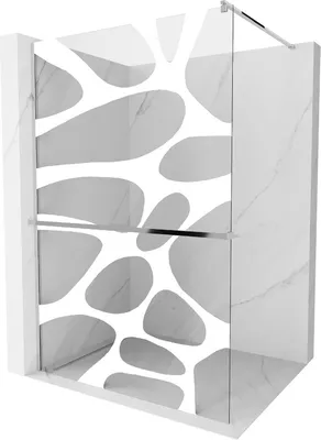 Produktbild von Mexen Kioto+ Duschwand mit Ablage und Reling 110 x 200 cm, Weißes Design 8 mm, Chrom - 800-110-121-01-97