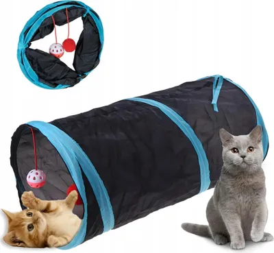 Produktbild von CRISPY CAT TUNNEL WITH BALLS Faltbares Katzenspielzeug Schwarz