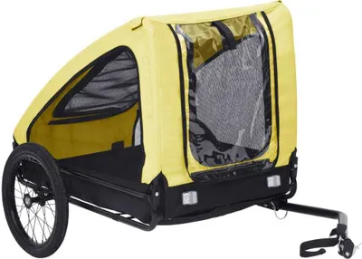 Image de Remorque de vélo pour animaux de compagnie jaune et noir