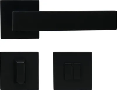 Produktbild von FELGNER Drückergarnitur Garda (Lochung: WC, Oberfläche: schwarz matt) Lochung: WC Oberfläche: schwarz matt