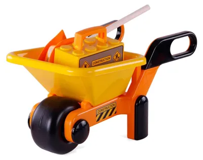 Obrázok produktu pre Hračka na kolieskach žltá s náradím a prilbou pre deti
