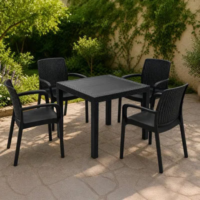 Immagine prodotto di Mataga - set Salotto da Esterno, Nero Antracite, 4 Posti Italy