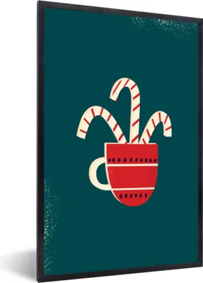 Produktbild von MuchoWow® MuchoWow® Gerahmtes Poster Weihnachtsschmuck - Weihnachten - Tasse 60x90 cm - Poster mit zchwarzem Bilderrahmen - Kunst