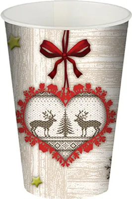 Produktbild von 10 Trinkbecher, Pappe 0,2 l Ø 7 cm · 9,7 cm "X-Mas Fascination"