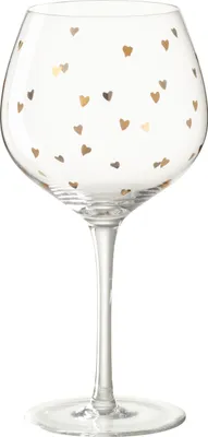 Immagine prodotto di J-Line bicchiere da vino a cuore trasparente/oro