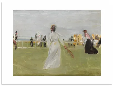 Produktbild von ARTland Wandbild Alu für Innen & Outdoor Tennisspieler am Meer (Scheveningen) Größe: 40x30 cm
